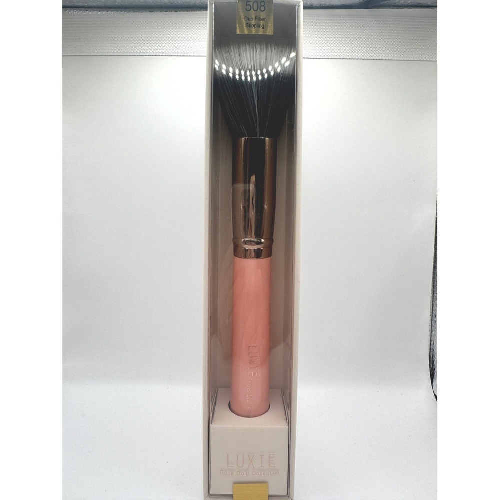 Luxie 508 Duo Fiber Stippling Brush Rose Gold NIB
